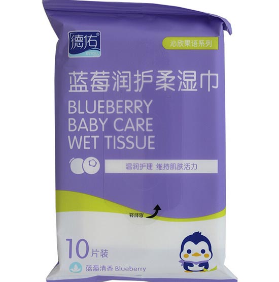德佑一次性藍莓味濕巾10片