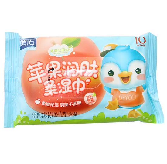 德佑一次性嬰兒蘋(píng)果潤(rùn)膚濕巾10片
