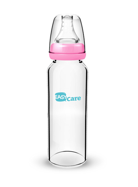 伊斯卡爾240ml玻璃標(biāo)準(zhǔn)口徑奶瓶(紅)