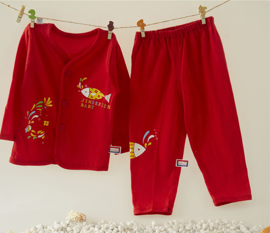 金色小魚(yú)純棉大紅雙面桃開(kāi)套