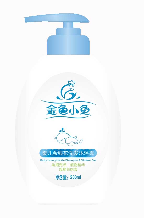 金色小魚(yú)500ml嬰兒金銀花洗發(fā)沐浴露