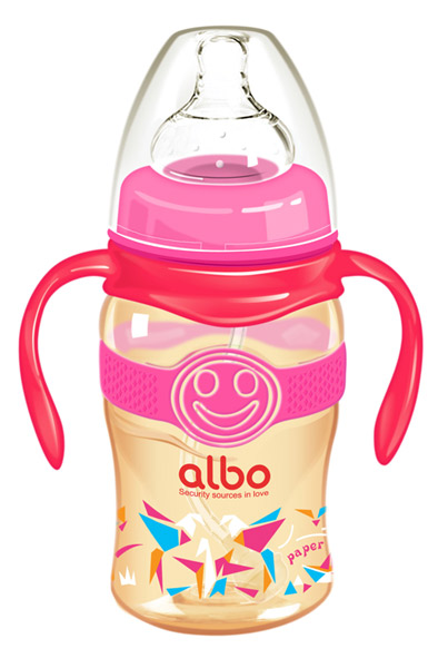 愛樂寶220mlPPSU寬口感溫自動奶瓶紅色