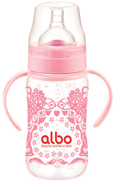 愛樂寶240ml自動晶鉆玻璃奶瓶粉