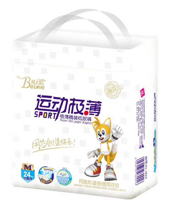 貝+愛運(yùn)動(dòng)絲薄紙尿褲M-24片