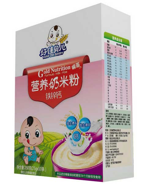 好佳貝兒鐵鋅鈣盒裝營(yíng)養(yǎng)奶米粉
