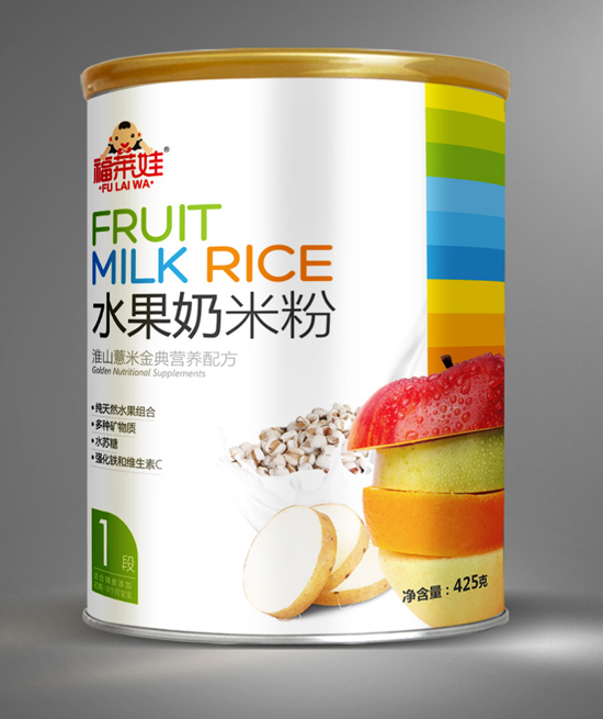 福萊娃淮山薏米水果奶米粉聽裝