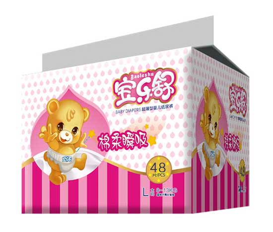 寶樂(lè)舒棉柔瞬吸超薄紙尿褲大包L碼