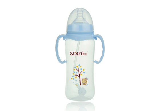 果兒330ML寬口PP弧型自動吸奶瓶藍色