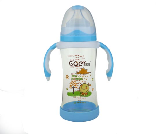 果兒260ML寬口晶鉆防摔玻璃奶瓶