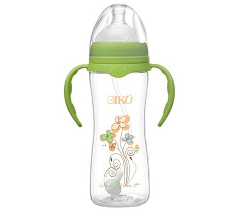 比酷熊嬰幼兒PP奶瓶300ML綠色