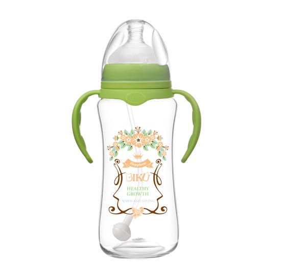 比酷熊嬰幼兒奶瓶玫綠色