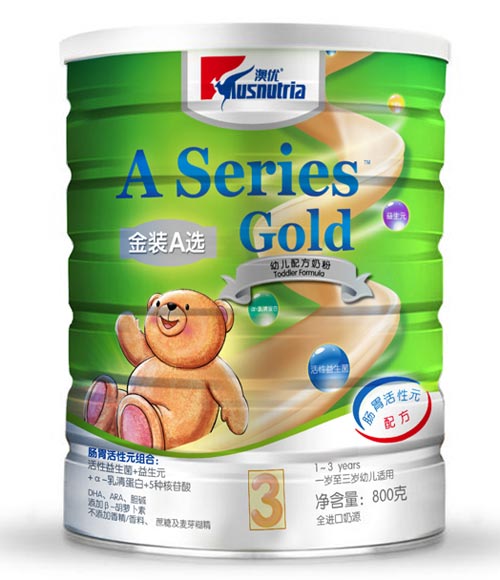 澳優(yōu)金裝A選配方奶粉3段800克聽(tīng)