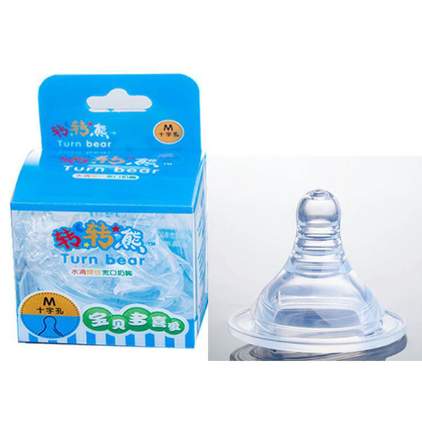 轉(zhuǎn)轉(zhuǎn)熊液態(tài)硅膠母乳實(shí)感奶嘴寬口徑