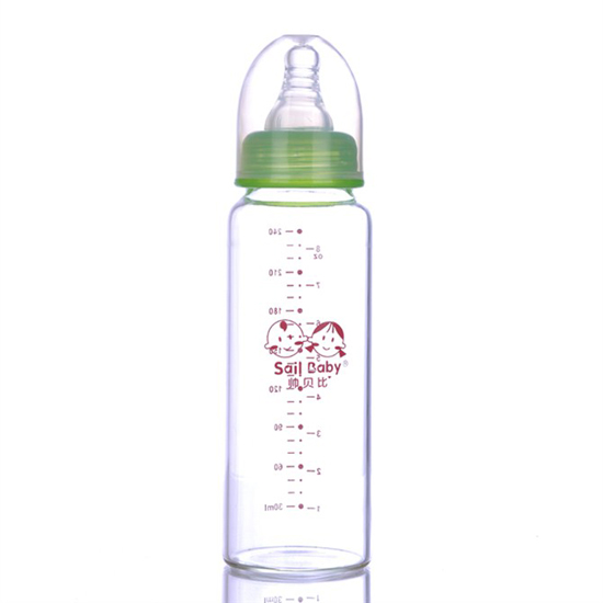 帥貝比標(biāo)口晶鉆玻璃奶瓶240ml