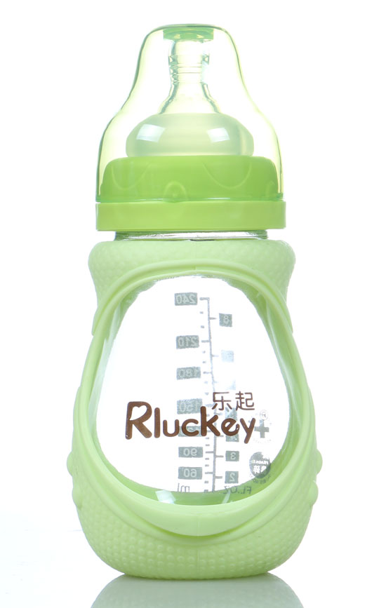 樂起寬口徑奶瓶綠色