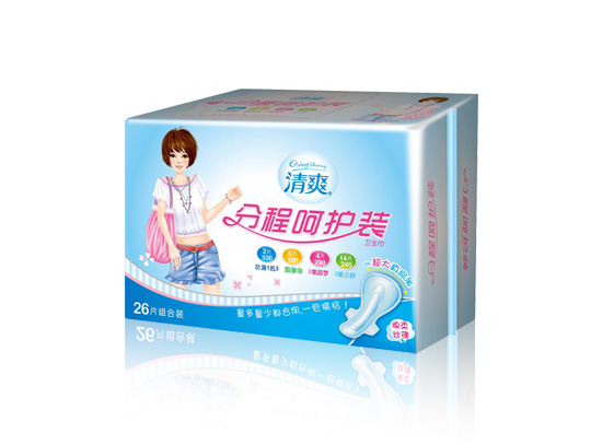 清爽U氧系列---分程呵護(hù)裝26片絲薄棉柔衛(wèi)生巾
