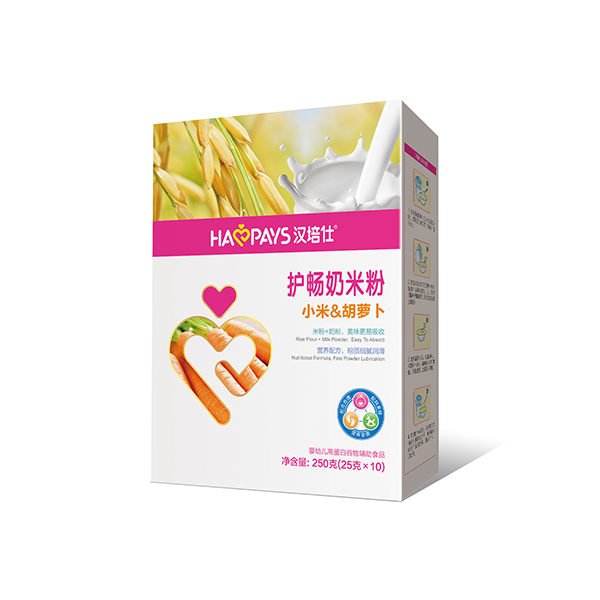 漢培仕金裝護(hù)腸小米胡蘿卜奶米粉盒裝