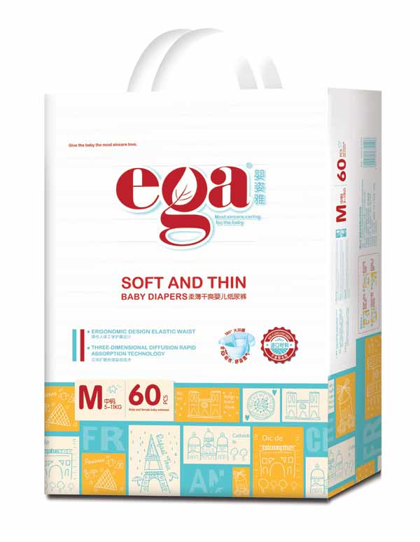 嬰姿雅柔薄干爽嬰兒紙尿褲大包M60片(藍(lán))