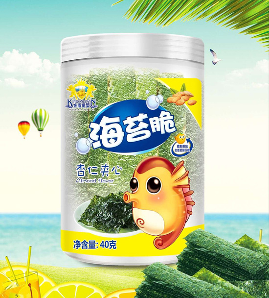 金盾愛嬰杏仁夾心海苔脆桶裝