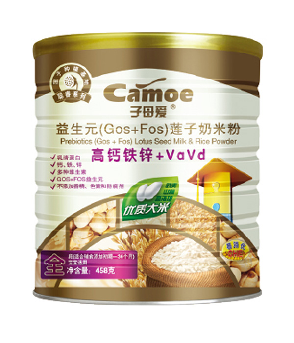 子母愛(ài)嬰幼益生元蓮子奶米粉高鈣鐵鋅