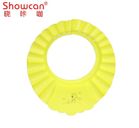 加厚嬰兒高彈可調節(jié)EVA洗澡帽黃