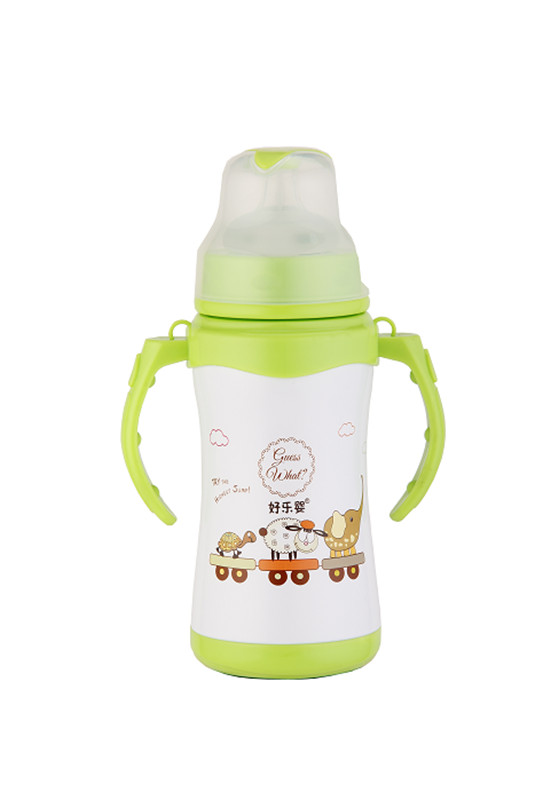 好樂(lè)嬰奶瓶雙柄淺綠色