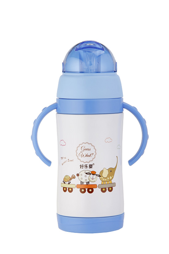 好樂嬰雙柄水杯圓蓋藍(lán)色