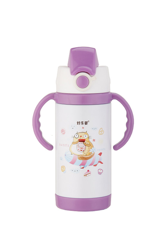 好樂(lè)嬰水杯雙柄大容量紫色