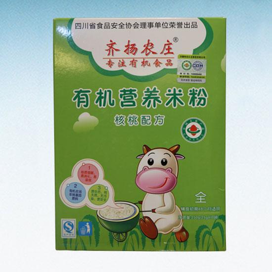 齊揚農(nóng)莊有機營養(yǎng)米粉(核桃配方)盒裝