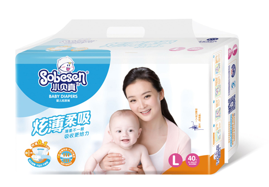 小貝真炫薄柔吸嬰兒紙尿褲大包L碼40片
