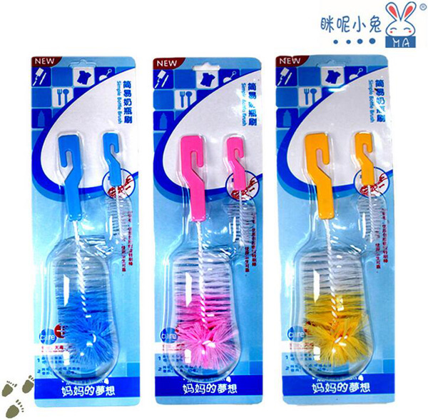 咪妮小兔嬰兒簡易雙色刷絲奶瓶刷