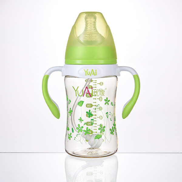 優(yōu)噯8寬口弧線型手柄自動PPSU奶瓶(240ml)