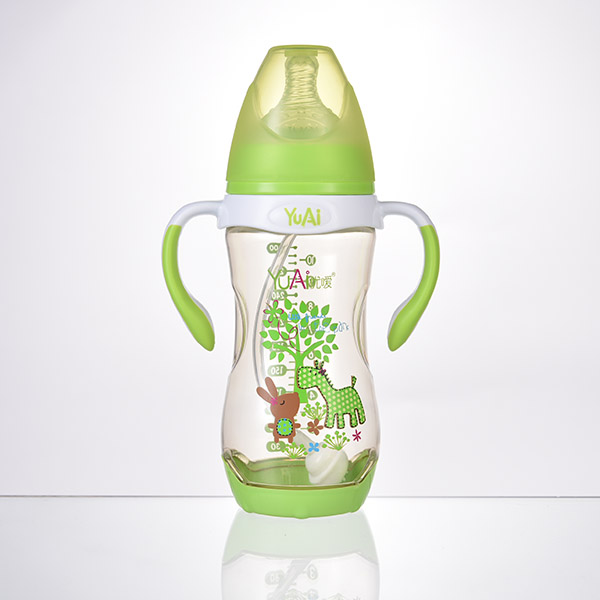 優(yōu)噯10寬口弧線型手柄自動PPSU奶瓶(300ml)(保護(hù)底座)