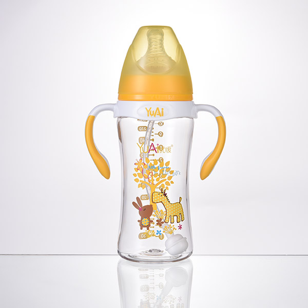 優(yōu)噯10安寬口弧線型手柄自動Tritan奶瓶(300ml)