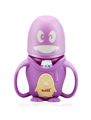小太陽可愛企鵝寬口徑防摔玻璃奶瓶160ML