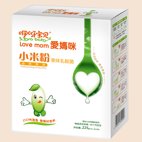 咿呀寶貝自然原味果味乳酸菌小米粉盒裝