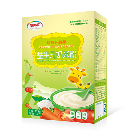 旭貝樂胡蘿卜蔬菜益生元奶米粉盒裝
