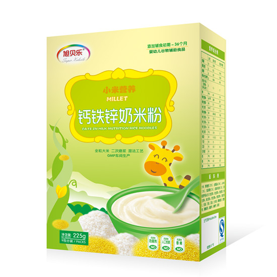 旭貝樂小米營(yíng)養(yǎng)鈣鐵鋅奶米粉盒裝