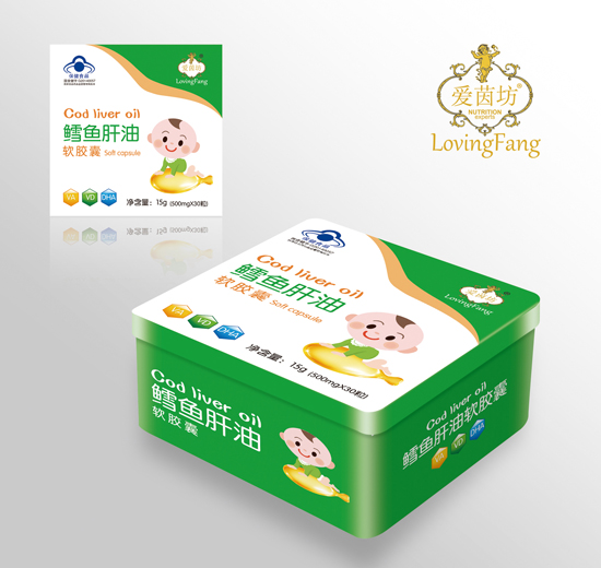愛(ài)茵坊鱈魚(yú)肝油軟膠囊鐵盒裝