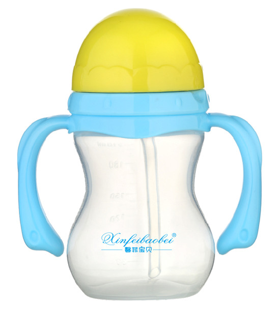 馨菲寶貝奶瓶藍黃雙色雙柄