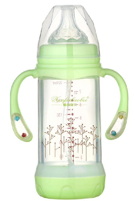 馨菲寶貝奶瓶響鈴手柄綠色大號