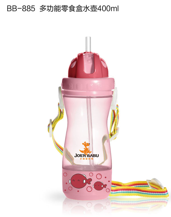 小袋鼠巴布多功能零食盒水壺400ml紅色