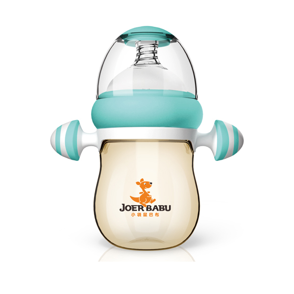 小袋鼠巴布自動(dòng)按摩手柄PPSU奶瓶BP-891藍(lán)色