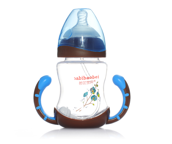 芭芘寶貝PP寬口徑奶瓶240ml藍(lán)色