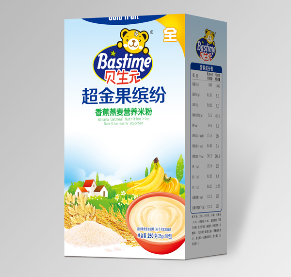 貝生元超金果繽紛香蕉燕麥營養(yǎng)米粉盒裝