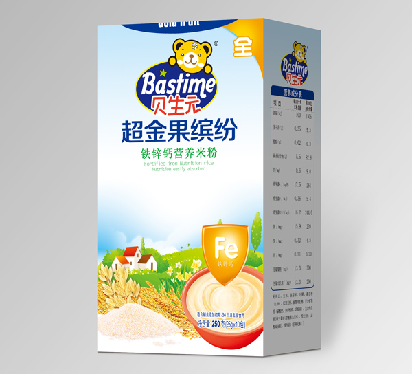 貝生元超金果繽紛鐵鋅鈣營養(yǎng)米粉盒裝