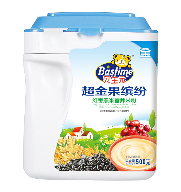 貝生元超金果繽紛紅棗黑米營養(yǎng)米粉聽裝