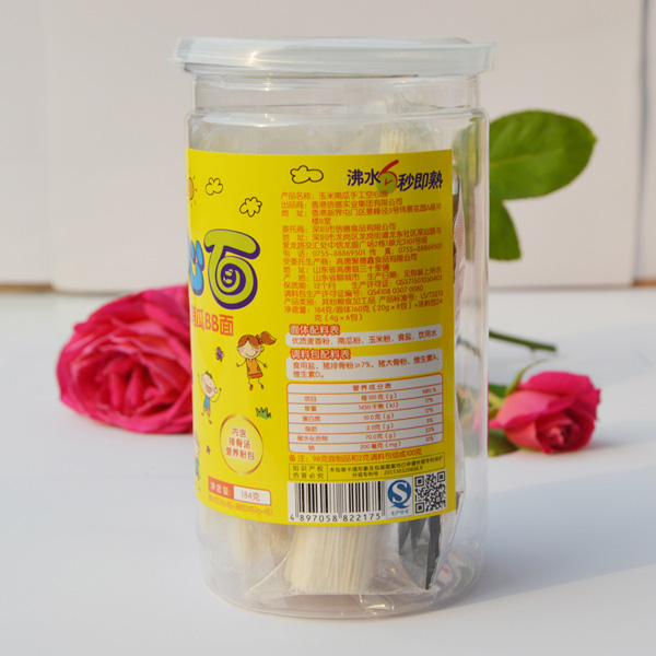 捌月拾伍玉米南瓜空心面罐裝背面184g