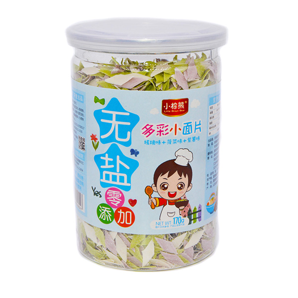 小棕熊無鹽多彩小面片(核桃+菠菜+紫薯)
