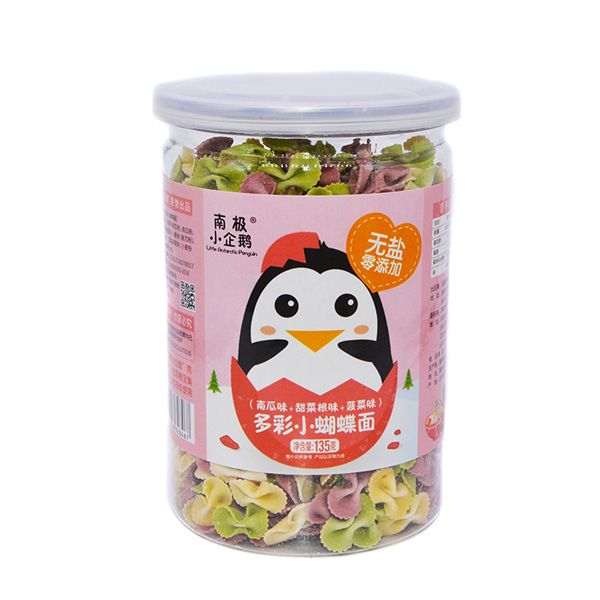 南極小企鵝無鹽多彩蝴蝶面南瓜味+甜菜根味+菠菜味